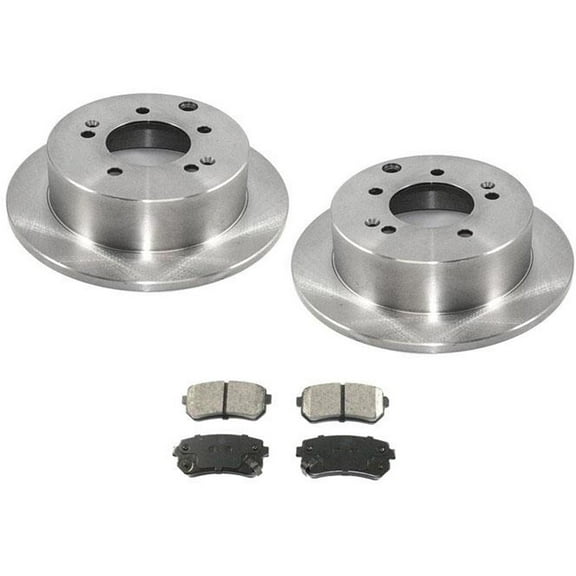 Rear Disc Brake Rotors With Ceramic Pads for KIA Forte 2010-2013