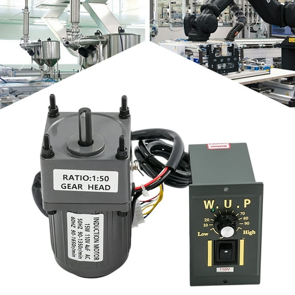 15W Adjustable Speed Motor AC Gear Motor Reversible Motor With Controller