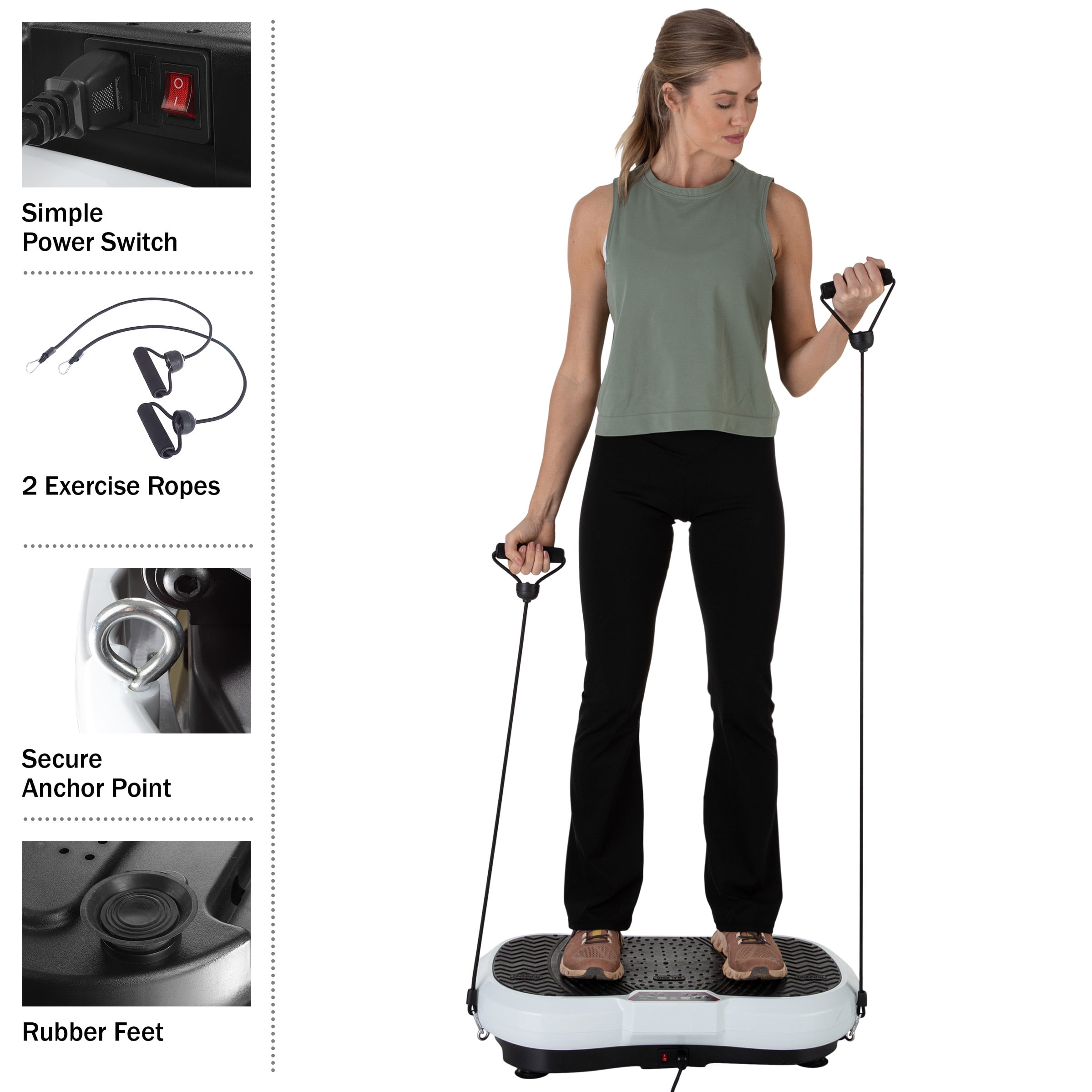 Wakeman Vibration Plate Exercise Machine - Vibrating Platform with Remote
