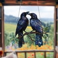 thumbnail image 4 of Raven Couple Window Hanging, Mysterious and Elegant Bird Design, Perfect for Gothic Decor, Unique Car or Home Ornament Gift, 4 of 4