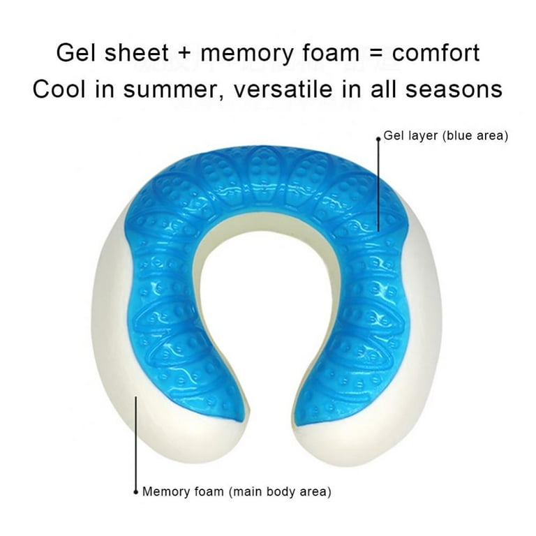 7C Cooling Gel Pillow - Jelly Memory Foam Pillow for Side Back Stomach  Sleeper - Sleeping Travel Neck Gusseted Bed Pillows, Gel Layer Provides