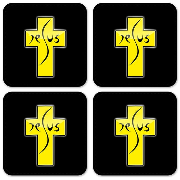 Vinyl Drink Coasters - Set of 4 - Jesus