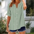thumbnail image 4 of Zorckvet Blouses for Women Summer Tops Short Sleeve Cotton Linen Button Down Fashion Loose Fit Womens Shirts, 4 of 5