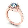 thumbnail image 2 of 1.335 ct Round Cut Blue Moissanite Solitaire with Accents Engagement Ring for Women in 18K Rose Gold, 2 of 5