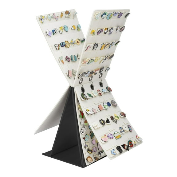 Sturdy Felt Brooch Pin Display Stand with Rotating Designs Space Saving Tabletop Showcase for Jewelry Accessories