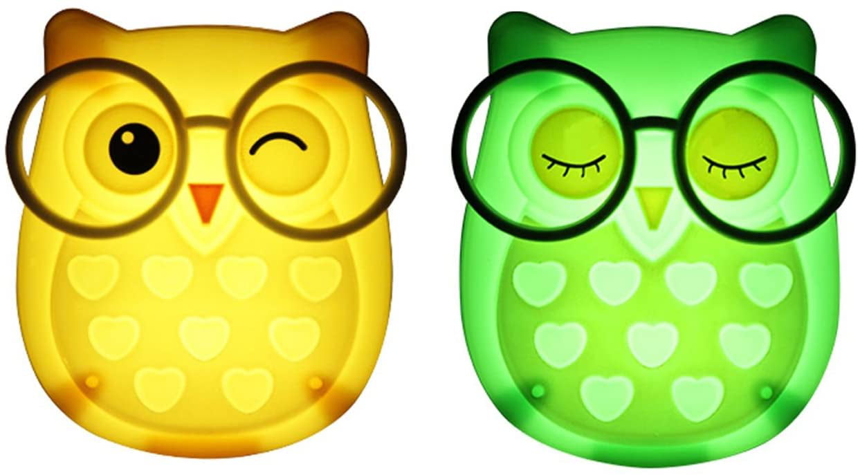 Kostbar Havslug midnat 2 Pieces Owl LED Plug Kids Night Light - Wall Light Take Good Care Kids  Sleep Light Sensor Automatic Control Night Light For Baby  Nursing(Yellow+Green) - Walmart.com