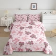 thumbnail image 2 of Castle Fairy Cartoon Flowers Bowtie Full Size Comforter Sets 3-Piece for Adults Female Men,Romantic Floral Rose Bedding Comforter Set,Kawaii Love Heart Polka Dots Lightweight Bedding Sets, 2 of 8
