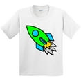 thumbnail image 3 of Inktastic Cute Green Rocket Youth T-Shirt, 3 of 5