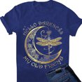 thumbnail image 1 of Fridja Womens Short Sleeve Casual T-Shirt Moon Print Tops Blouse Tunics, 1 of 4