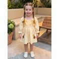thumbnail image 5 of RUINIXCW Little Girl Plaid Dress Long Sleeve Square Neck A-line Dress with Bow Decor, 5 of 8