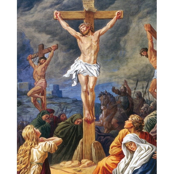 Catholic print picture - Jesus Dies on the Cross T - 8" x 10" ready to be framed