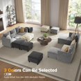 thumbnail image 6 of Techmilly Sectional Chenille Sofa, 6 Seats Modular Convertible Couch with Storage, Charging Station for Living Room, Beige, 6 of 8