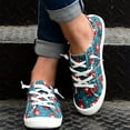 thumbnail image 6 of NOKIO Canvas Tennis Shoes for Women Low Top Casual Christmas Print Sneakers for Women Lace Up Fashion Comfortable Walking Shoes Fashion Soft Sole Non Slip Casual Shoes, 6 of 7