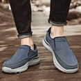 thumbnail image 6 of Mens Canvas Loafers Comfortable Soft Walking Shoes Lightweight Non-slip Driving Shoes Daily Casual Flat Shoes Blue 9 US, 6 of 7