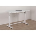thumbnail image 2 of Unique Furniture Contemporary Glass Top Sit Stand Desk in White, 2 of 10