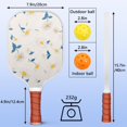 thumbnail image 3 of Pickleball Paddles Set Of 1, Fiberglass Surface, Daisy Floral Print, 1 Paddle, 2 Balls & Bag, 3 of 5