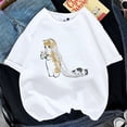 thumbnail image 3 of Kawaii Cat Women Print Funny T-shirt Girl Animal Y2K Fashion 90S Print Tops Tee Gril Black White Clothes Drop Ship, 3 of 6