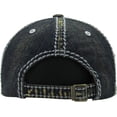 thumbnail image 2 of Thunder Bolt Dark Denim Vintage Distressed Washed Baseball Hat Cap, 2 of 3