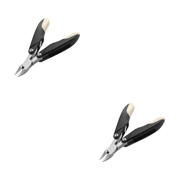 Guardurnaity Nail Art Nipper Nail Portable Travel Clipping Pies profesionales Nariz doblada Alicates Tijeras Negro Negro 2piezas