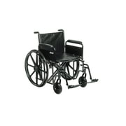Drive Medical Sentra EC Heavy Duty Wheelchair, Detachable Full Arms, Swing away Footrests, 22" Seat
