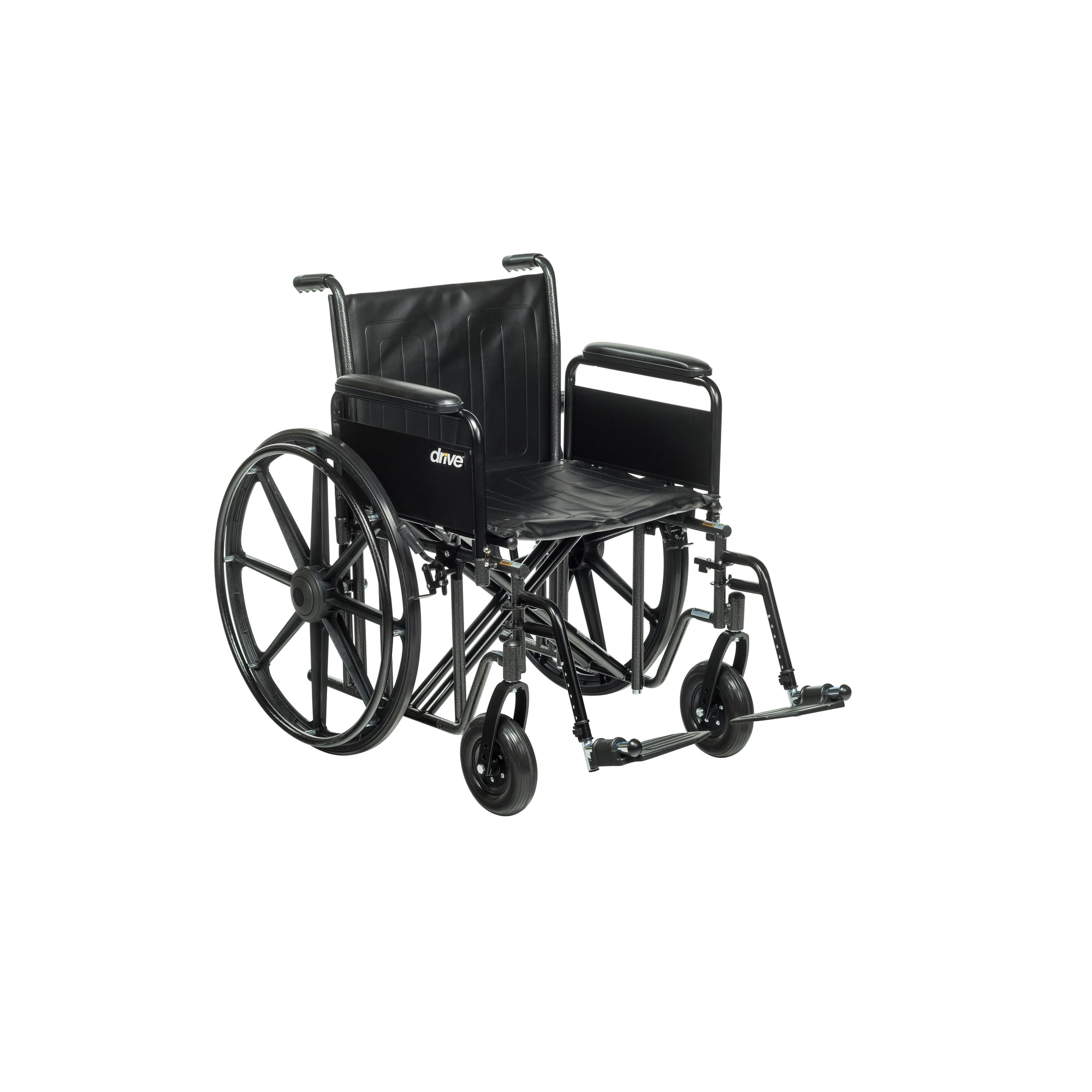 Drive Medical Sentra EC Heavy Duty Wheelchair, Detachable Full Arms, Swing away Footrests, 22" Seat
