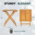 thumbnail image 4 of Acacia Wooden Folding Bistro Table Outdoor, 270lbs Heavy Duty, 4 of 8