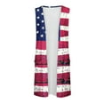 thumbnail image 4 of Hvot&aat American Flag Print Cardigans July 4th USA Stars & Stripes Patriotic Sleeveless Cardigan Lightweight, 4 of 4