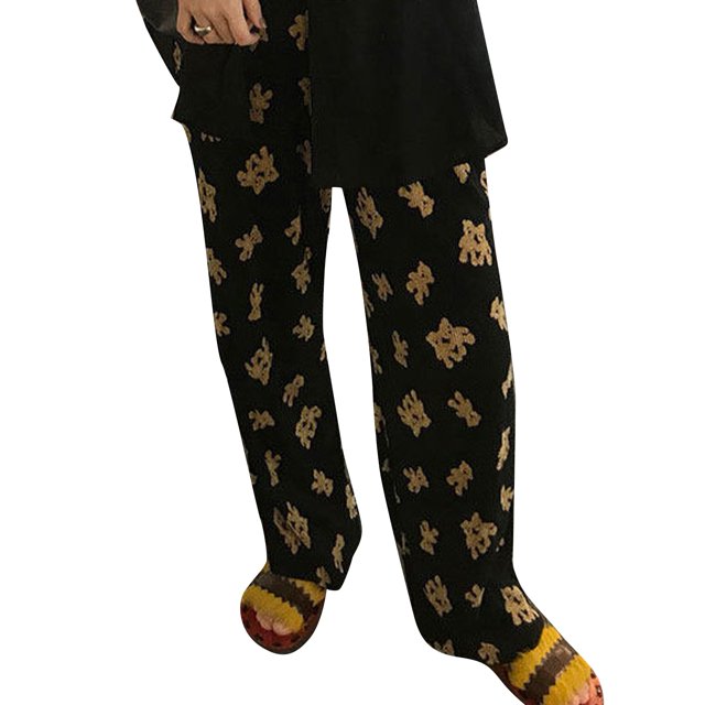 Pantalones rectos informales estampados, transpirables, ligeros, finos, cómodos, pantalones sueltos de moda para vacaciones en casa