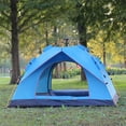 thumbnail image 4 of Graflsoa Compact 4-Person Pop-Up Camping Tent, Waterproof & UV-Resistant, Blue, Single Layer for Outdoor Adventures, 4 of 7
