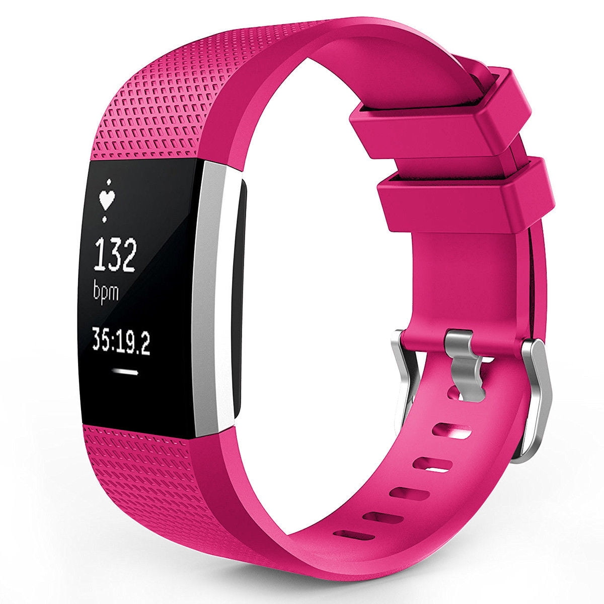 Onn Replacement Band With Metal Buckle For Fitbit Charge 2 Pink 