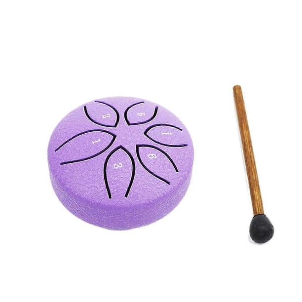 Tambor de lengüeta de acero de 3 pulgadas y 6 tonos, mini tambores de mano con baquetas, instrumentos musicales de percusión.