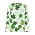 thumbnail image 5 of jsaierl Womens St. Patrick's Day Sweatshirt Casual Long Sleeve Clover Print Tee Irish Crew Neck Cute Tops Dressy Casual T-Shirt Blouse Lucky Shirt, 5 of 5