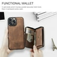 thumbnail image 5 of SaniMore Case for iPhone 14 Pro 6.1", PU Leather Case Detachable Magnetic Zipper Wallet Card Slots Kickstand Wireless Charging Anti-drop Shockproof 360° Protection Case, Brown, 5 of 10