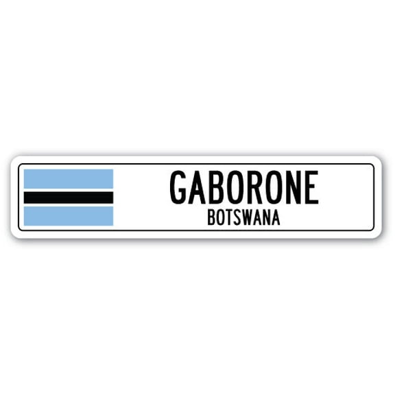 GABORONE BOTSWANA Street Sign Batswana flag city country road wall gift