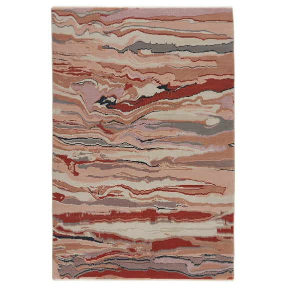Jaipur Living RUG148539 7 ft. 10 in. x 11 ft. 1 in. Jolene Abstract Area Rug, Pink & Red
