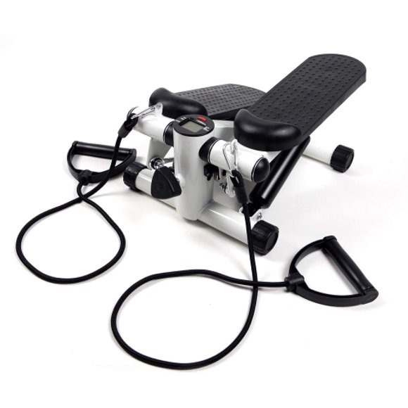 WINGOMART Adjustable Stair Stepper for Women and Man, Mini Stepper Fitness Cardio Exercise Trainer, Up and Down Step Machine, Twisting Action Portable Hydraulic Cylinder with Resistance Band
