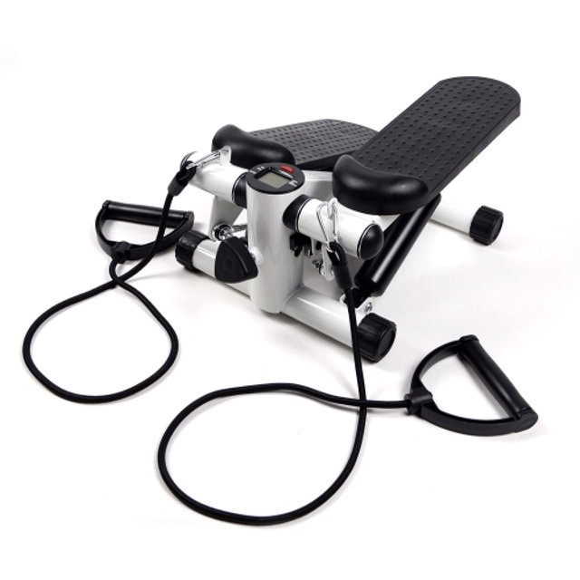 WINGOMART Adjustable Stair Stepper for Women and Man, Mini Stepper Fitness Cardio Exercise Trainer, Up and Down Step Machine, Twisting Action Portable Hydraulic Cylinder with Resistance Band