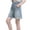 Z-05Blue, variant on Ruyang Tween Girls Distressed Raw Hem Denim Shorts Teen Girls Elastic Waist Straight Leg Jean Shorts Kids Y2k Summer Denim Shorts