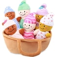 thumbnail image 1 of Basket Plush Baby Dolls Soft Multicultural Sensory Babies Toy Set 6 Piece Interchangeable Clothes Stuffed Plush Figures for All Ages, 1 of 6