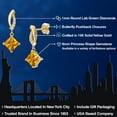 thumbnail image 2 of Gem Stone King 14K Yellow Gold Yellow Citrine and Lab Grown Diamond Earrings for Women | 2.05 Cttw | Gemstone November Birthstone | Princess 6MM, 2 of 6