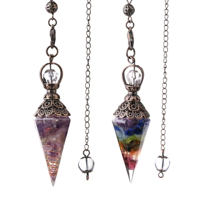 Langgg Crystal Pendulum Natural Stone Pendulums Pendant for Divination Dowsing