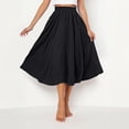 thumbnail image 5 of Kilaqueen Linen Skirts for Women A Line Elastic Waisted Pleated Midi Skirts Casual Solid Color Comfy Breathable Trendy Skirts, 5 of 9