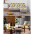 thumbnail image 6 of Yellow White Floral Sofa Couch Cushion Covers Washable, Removable Stretchable Sectional Couch Covers, Spring Botanical Watercolor Flowers Slipcovers for L & T Shape Sofa Protector M Size 1 pc, 6 of 7