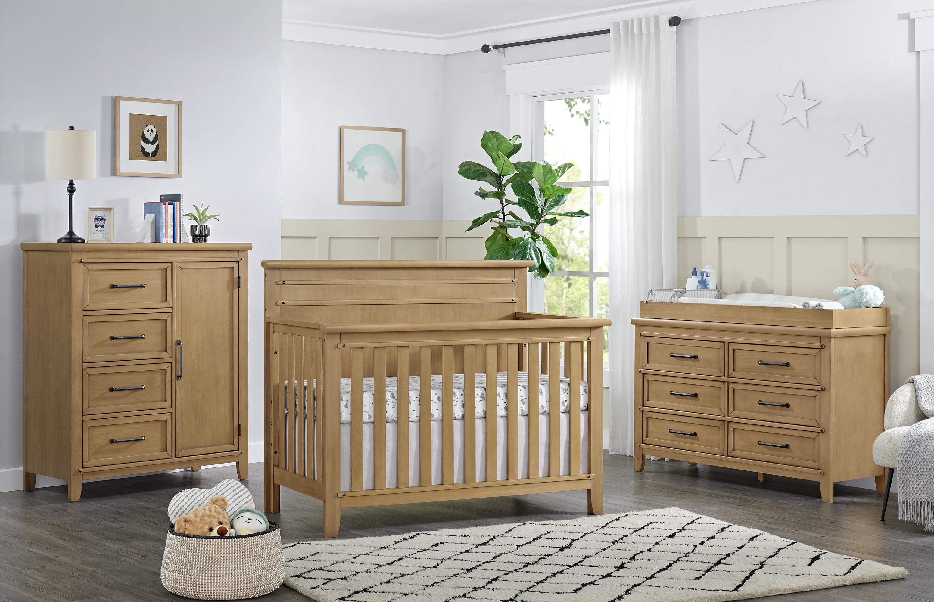 Soho Baby Morrison 4 in 1 Convertible Crib Honey Wood