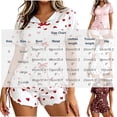 thumbnail image 3 of hotojiny Women's Pajamas Sets Bow Short Sleeve Heart Pjs Shirt Two Piece Sleepwear Cute Hot Pants Casual Lounge Sets, 3 of 5