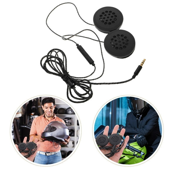 FUTUREORYY 1Set Black Motorcycle Hardhat Headset Wired Control Versatile Usage for Rides with 3.5mm