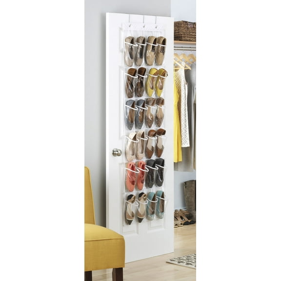 Whitmor 24 Pkt / 12 Pr OTD 6 Tier Closet Shoe Organizer - Clear - 9.5" x 20.5"