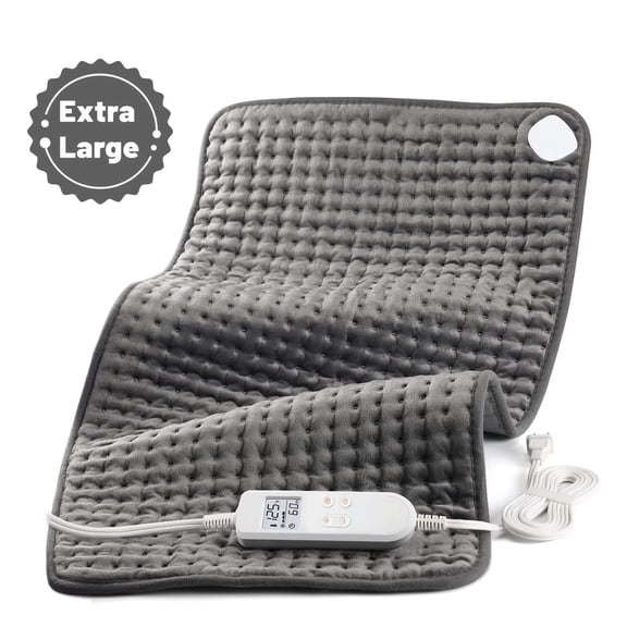 TCVOR Extra Large Heating Pad for Deep Heat and Comfort, 17" x 33" Super Soft Flannel Electric Heating Pad with 6 Heat Settings, 6 Timer Auto Shut Off, Machine Washable