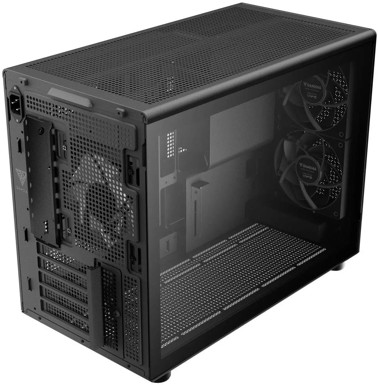 Gamdias ATHENA M4M mini ITX, mATX, micro mesh small form factor PC case, includes 3 PWM fans (Airflow up to 57.56 CFM), fits: 395mm GPU, ATX PSU, and 360mm radiators.