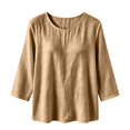 thumbnail image 5 of Holzkary Cotton Gauze Tops for Women Tunic Loose Clothes Peasant Blouses Loose Fit Shirts Summer Tops for Women Gauze Shirts Elbow Sleeve Boho Top Bohemian Shirts Plain Blouse, 5 of 5
